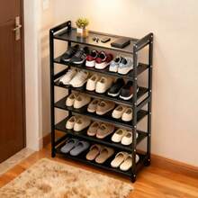 6-Layer Flat Bamboo Shoe Rack, 68*25*89cm, Black - màu đen - Xem 11