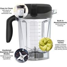 Contenedor de licuadora de 64 onzas, contenedor transparente para licuadora de alimentos con tapa de cuchilla, piezas de repuesto para licuadora de contenedores 5300, compatible con licuadora - Gris Claro - Ver 3