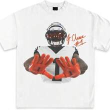 Star Signature Football Graphic T-Shirts _ Premium Quality Heavyweight Football Shirt For Adults & Kids_1 - 白色 - 查看 1