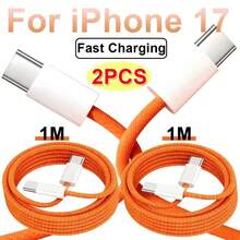 2条装 3.3/6.6 英尺 USB-C 转 USB-C 数据线，支持 60W USB-C 快充，兼容 17/16 Pro Max Plus、Galaxy S25、Note 20、iPad Pro、Air、Mini Air - 彩色 - 查看 10