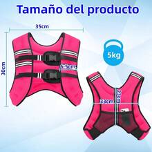 Chaleco Con Peso 5Kg 10Kg Chaleco de Peso para Ejercicio Weighted Vest Ajustable Ergonómico con Correas Reforzadas Rayas Reflectantes y Bolsa de Malla Ideal para Entrenamiento de Fuerza Fitness Correr - Rosa - Ver 3