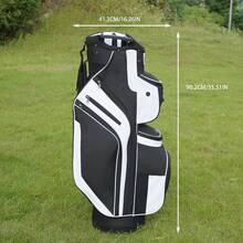 LIVSINGOLF Classic 14-Compartment Golf Bag, Equipped With Double Handles And Full-Length Dividers, Suitable For Both Men And Women. - 黑與白 - 查看 5