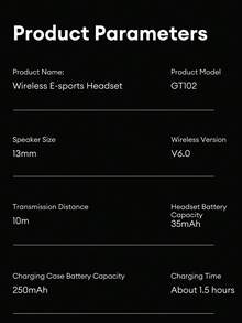 Tai nghe Bluetooth chơi game Lenovo GT102, Bluetooth 6.0 Chế độ chơi game độ trễ cực thấp, Trình điều khiển động lớn, Âm thanh vòm, Chất lượng âm thanh cao, Thời lượng pin dài, Vừa vặn thoải mái, Tai nghe không dây tương thích với Android, iOS, PC, Quà tặng ngày lễ - màu đen - Xem 10