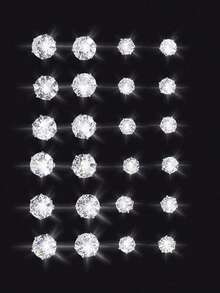 24-72pcs/Set Minimalist Punk Geometric Circle, Square, Heart Zirconia Stud Earrings For Men, Glamorous Party, Festival, Vacation, Music Event, Couple, Party, Date, Gift, Casual Wear - Multicolor - View 5