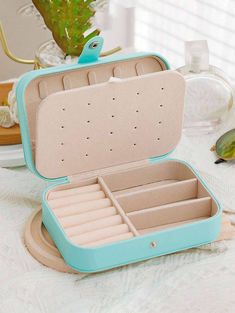 1个多功能迷你首饰盒，大容量旅行首饰盒，适合女性旅行时收纳首饰，也可作为日常首饰盒使用。适合存放项链、戒指、耳环等，可作为节日或生日礼物送给女友、朋友或女孩，也可作为母亲节惊喜礼物。 - 彩色 - 查看 1