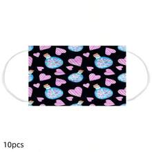 10pcs Heart-Shaped Face Masks, Valentine's Day Masks, Disposable Ear Loop Masks For Halloween, Christmas, New Year Gifts, Lightweight Lace Outdoor Masks, Dust-Proof, Windproof, UV Protection - Multicolor - View 14