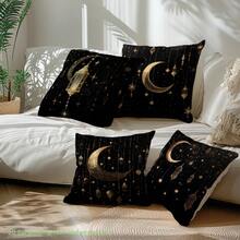 MEMNUN 4pcs Ramadan Kareem Cushion Covers With Crescent Moon And Star Print Pattern, Soft Plush Fabric, Decorative Pillow Covers For Home, Bedroom, Gift (Without Pillow Insert), 17.7*17.7in/19.69*19.69in/15.75*15.75in - Multicolor - View 11