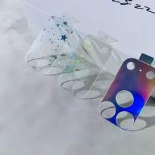 [Valentine's Day Gift] Suitable For IPhone 17 Pro/Pro Max, Star Heart Pattern Back Cover Film, Flexible Back Film, One-Piece Rear Camera Lens Protector, Anti-Scratch, No Residue, Easy To Apply, Creative Decoration, Girls'' Choice - Multicolor - View 8