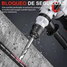 Taladro Eléctrico Industrial De Percusión Para Roca 2300w Taladro percutor eléctrico, martillo perforador rotativo de alta potencia para hormigón, martillo perforador rotativo de doble función para uso industrial. - Tipo de Enchufe A USA (110-127V) - Ver 6