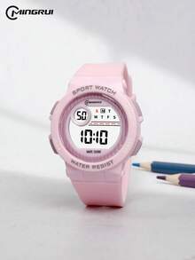 MINGRUI Candy Color Digit Alarm Wrist Watch With Chronograph & 30M Water Resistant Luminous, Multi-Function Digital Watch For Children, Students, Campus Use - one-size - View 6