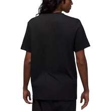 Nike Camiseta retro de cuello redondo de manga corta, suelta y transpirable, con estampado de logotipo de la marca Jordan, color negro - Negro - Ver 5