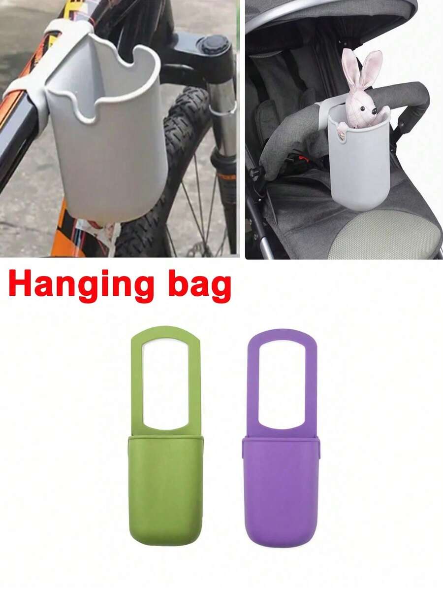 1 Road Bicycle Water Cup Sleeve, Water Cup Holder Accessory, Electric Bicycle Handcart Hanging Bag, Silicone Cup Holder, Bicycle Wheelchair, Swimming Pool Handrail, Milk Tea Hanging Bag, Multi-Functional Silicone Cup Bag - Multicolor - View 1