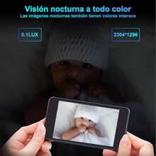 NUCKILY Cámara de  Interior con Pantalla de 2.4 Pulgadas 2MP Cámara WiFi Audio Bidireccional Detección de Movimiento Visión Nocturna Alarma iCSee O Tris Home App Compatible Alexa-0003 - como en la foto - Ver 5