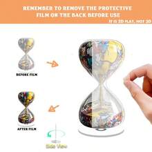 2D Acrílico Plano Rotativo com Areia Mudando de Cor em Estilo Grafite - 2D Plano Moderno, Adequado para Casa/Escritório, Temporizador Rotativo de 360°, Presente Único para Adultos (Temporizador de Arte Grafite, Não Tradicional), 2D Plano, Escritório, Temporizador de Hora, Suprimentos de Escritório, Relógio de Escritório, Decoração de Quarto Estética - Multicolorido - Visão 6