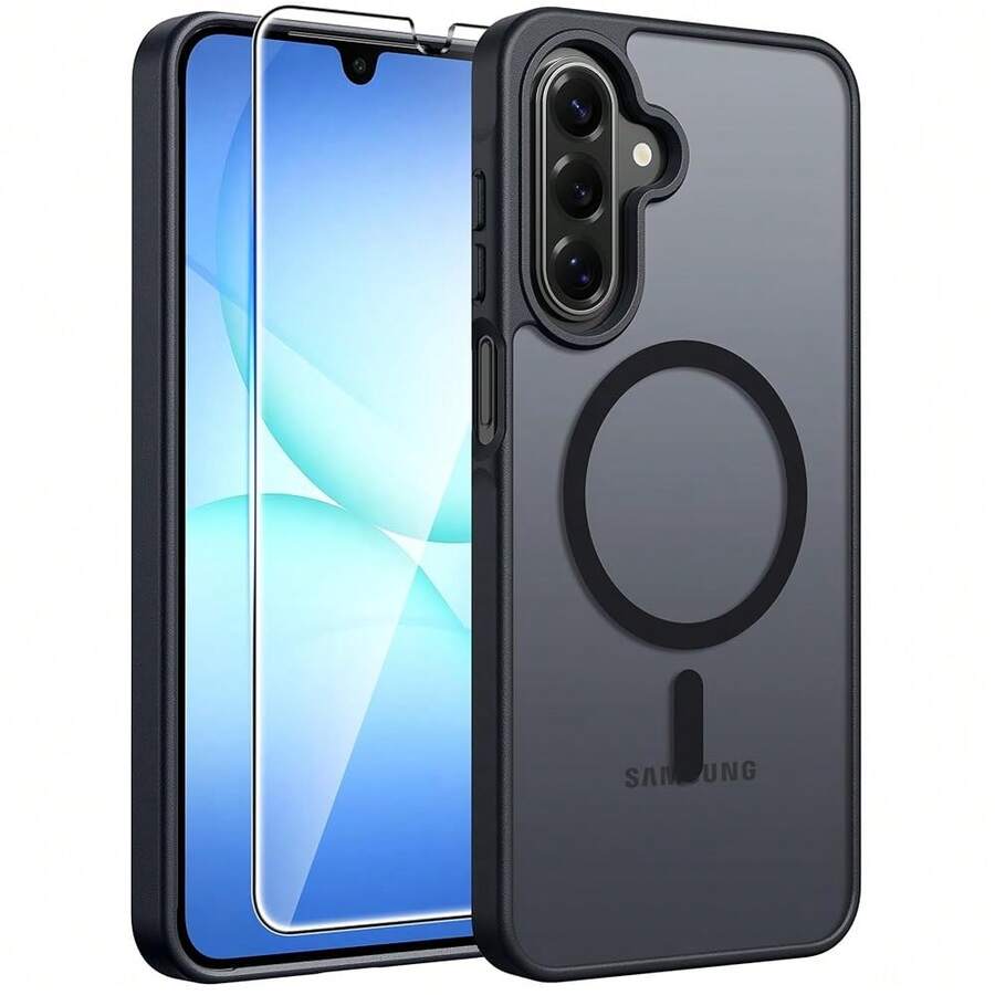 For Galaxy A17 5G Phone Case: For Galaxy A16 5G Phone Case [Compatible With Mag] Matte Translucent [Screen Protector] Military Grade Protection For Samsung A 17 & A 16 Cases - Black - Black - 查看 1