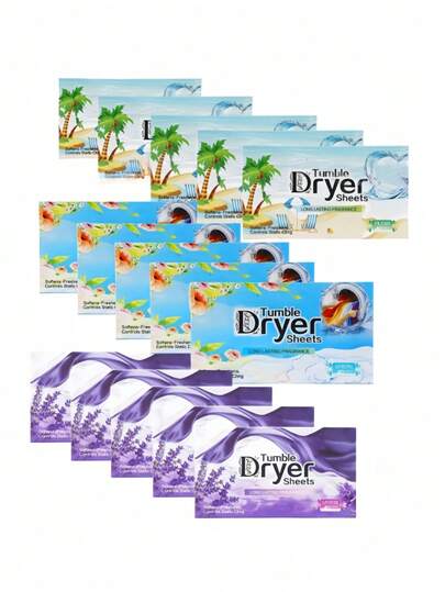 Hojas suavizantes de tela - Uso doméstico conveniente, limpieza suave de manchas y suciedad en la ropa, fragancia refrescante, suavizante de tela natural, aroma a lavanda y coco, hojas con fragancia natural para la limpieza de ropa de mascotas. (Debido a diferentes lotes de producción, se envían aleatoriamente productos nuevos y antiguos.)