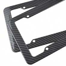 2pcs Carbon Fiber License Plate Frame - Glossy Black Sport Design, Easy Installation, Includes All Accessories, Fits All Vehicles, Durable ABS Material, Fashionable License Plate Frame Auto Accessories, Gift For Friends And Family, New Year Gift - A - View 8
