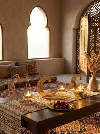 1 st ljusstake mittdekoration för bröllopsfest, årsdag, heminredning, middag med levande ljus, stjärnor, måne, lyktor