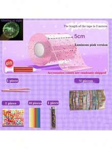 一套纳米挤压凝胶、DIY奶油凝胶、夜光纳米胶带、剪贴簿套装、夜光胶带套装 - 最佳礼物 - 彩色 - 查看 8