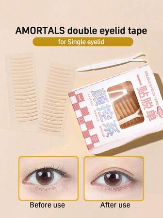 Hudfärgade osynliga spetstejper för dubbla ögonlock (bärbar rulle), självhäftande design, vattentät och andningsbar, spetsstruktur, ömtåliga kanter, skapar en helt sömlös naturlig makeup-effekt. Perfekt för monolider, hängande eller asymmetriska ögonlock. Bärbar rulldesign, bekväm för daglig smink eller resor. Överkomligt pris, en idealisk julklapp för kvinnor, viktigt sminkverktyg.