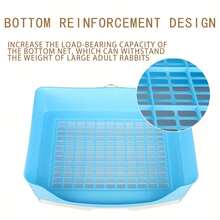 Caja de arena extra grande para conejos, caja de arena para mascotas de estilo cajón de plástico con agujero de drenaje, caja de arena a prueba de salpicaduras para gatos, diseño fácil de limpiar - Inodoro de cuatro esquinas estilo cajón - Ver 9