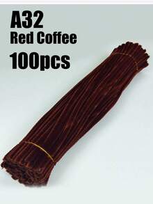 100支蓬松清洁棒，柔软毛绒工艺棒，适用于DIY花束、插花、儿童学校美术项目、派对装饰、毕业典礼、婚礼、生日礼物、母亲节、圣诞节和其他节日DIY工艺品。 - 彩色 - 查看 8