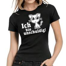 I Am Innocent Kitten Cat Patter Fun Comedy Fun Ladies Girlie - Burgundy - View 1