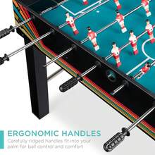 48in Competition Sized Foosball Table, Arcade Soccer Table For Home, Game Room, W/ 2 Balls, 2 Cup Holders - Black - View 3