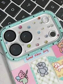 1pc Cute Y2K Shiny Diamond Crystal Colorful Transparent Camera Lens Protector Film, Soft Clear Protective Case Compatible With IPhone 17 Pro Max/17 Pro Applicable To Daily Shield, Office, Home Daily Shield Office Home Phone Camera Cover Sparkling Crystal Waterproof Shockproof Anti-Fall Scratch Resistant - Clear - View 2
