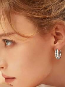 13pcs Women's Clip-On Earrings Set, 14K Gold/Silver Plated Thick Hoop Clip Earrings With Zirconia, Pearl, Knot, Twist, Teardrop, Croissant Elements, No Piercing Needed, Earring & Stud Jewelry Set