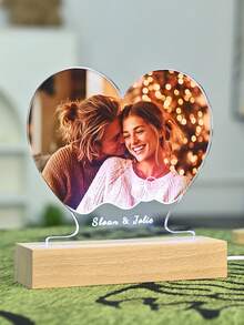 Đèn ngủ LED ghép ảnh theo yêu cầu, Đèn ngủ ảnh và chữ in trên acrylic cá nhân hóa, Đèn ảnh tùy chỉnh, Đèn LED ghép ảnh cá nhân hóa, Khung ảnh đôi, Quà tặng ghép ảnh cá nhân hóa, Đèn ngủ phòng ngủ, Quà sinh nhật, Quà tặng cặp đôi, Quà cưới độc đáo, Quà kỷ niệm, Quà tặng cho vợ/bạn gái/người yêu, Trang trí nhà cửa phòng khách - Khe cắm không xuyên suốt hình dạng bất thường - Hình ảnh hình trái tim YL - Xem 2