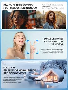 AXNEN 2026新款E99 AIR四轴飞行器无人机，配备双摄像头、2.4G FPV实时图传、一键降落、光流悬停、360°翻转，适合初学者，是万圣节、圣诞节和其他节日的完美礼物。 - 彩色 - 查看 10