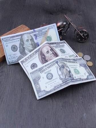 1 st. ultratunn plånbok med vintage-dollarmönster, kreditkortsväska, myntväska med dragkedja, praktiskt vikbart kortfodral i konstläder för företag