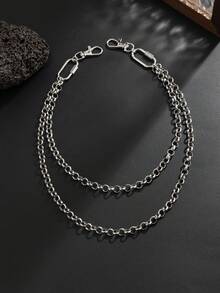 1pc Gothic Style Geometric Cross Chain Layered Tassel Charm Jewelry Pants Chain, Punk Hip-Hop, Vacation Party, Casual Daily, Street Snap, Wedding, Rock Party, Unisex Gift For Couples, Holiday Birthday - Pants Chain - View 6