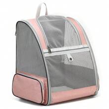 Sac à dos respirant pour animaux de compagnie adapté aux chiens, chats, lapins et oiseaux, avec fenêtre en maille et visière solaire supérieure. - Rose bonbon - Voir 1