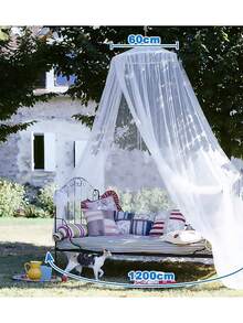 Dosel de cama con mosquitero, elegante dosel de cama tamaño king/extra king, elegante carpa de cama con mosquitero en forma de cúpula, adecuada para cunas, camas para niños y camas para adultos. - Blanco - Ver 6