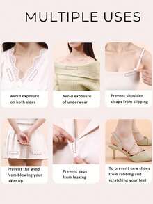 One Roll Of Waterproof Double-Sided Tape, Providing Strong And Long-Lasting Adhesion.  Its Transparent And Invisible Design Is Ideal For Securing Clothing And Preventing Wardrobe Malfunctions, Such As Keeping Necklines And Bust Areas In Place. - 彩色 - 查看 6