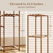 Tall Plant Stand Indoor Wood Shelf Outdoor Tiered Rack For Multiple Flowers 5-Tier 7-Pot Ladder Holder For Plant Pots Gardening Dr,37148573 - 玫瑰紅 - 查看 2