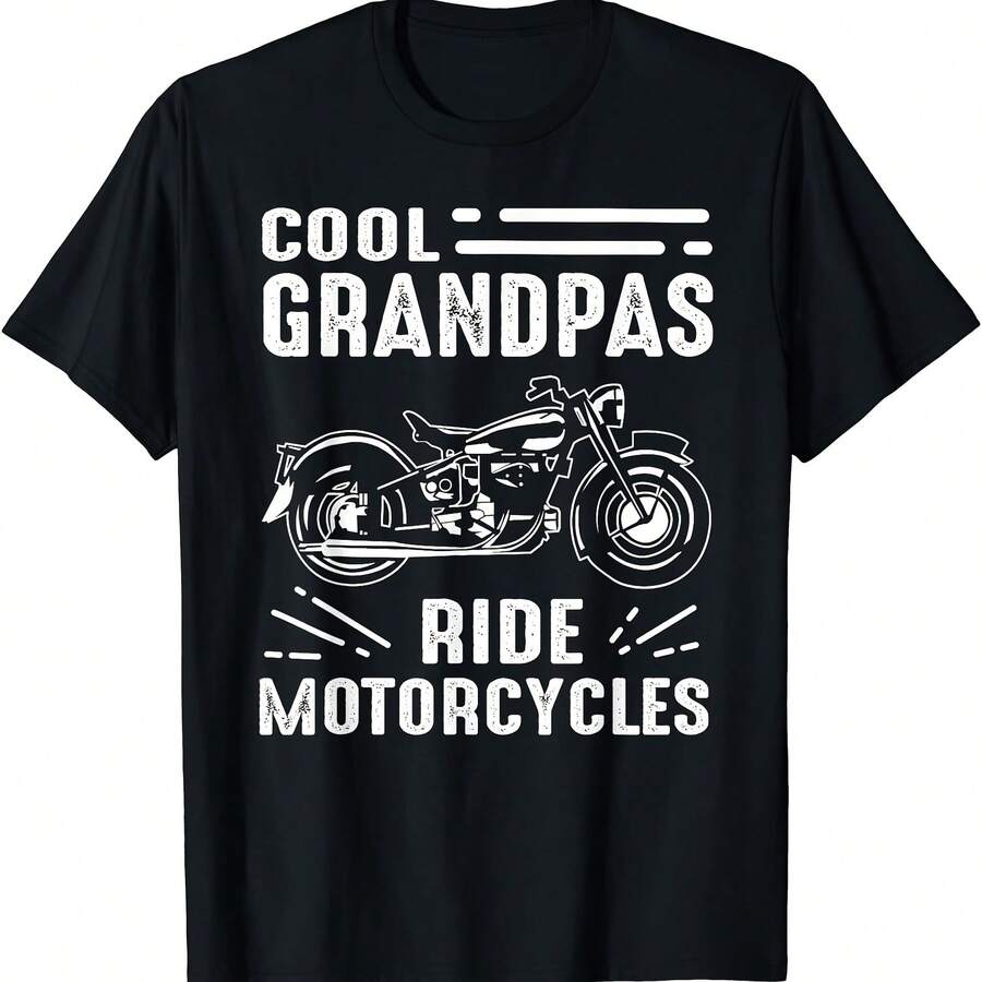 Cool Grandpas Ride MotorCycles - Camiseta Funny Grand Father Uni - Negro - Ver 1