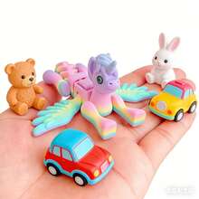 3D Printed Rainbow Pony Toy, Designed For Year Of The Horse, Cute Design, Made Of PLA Material, Wings And Joints Are Movable, Stress Relief Ornament, Toy, Rainbow Unicorn Stress Relief Toy