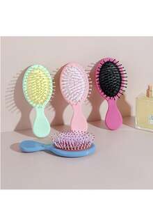 1 Set Japanese Style Mini Hair Brush, With Plastic Edged Brush/Matte Resin Handle/Rubber Bristles, Massages & Styles Hair For Normal/Long Hair, Suitable For Women's Styling/Salon/Travel/Back To School/Vacation/Daily Use, Portable Professional Hairstyling Tool, Great Gift For Valentine's Day, Mother's Day, Graduation Season - Multicolor - View 8