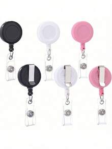 2 Packs Retractable ID Badge Holder Reel With Metal Belt Clip, Durable Key Ring Card Container For Office, School & Travel - Multicolor - View 2