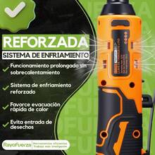 Llave De Impacto Inalambrico 3/8 2ah Bateria*2 Con 7 Vasos Naranja - Naranja - Ver 6