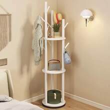 Perchero de Pie Giratorio, Perchero para Ropa con 3 Estantes y 9 Ganchos, 40*40*165, Robusto y Fácil de Montar Perchero de Pie, Organizador para Entrada, Dormitorio y Sala - 1 - Ver 8