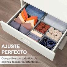 Timotech Paquete de 8 Organizadores de Cajones Plegables Cajas Organizadoras de Tela Organizadores Plegables de Armario y Divisores de Almacenamiento para Ropa Calcetines Bufandas Corbatas - Gris - Ver 6