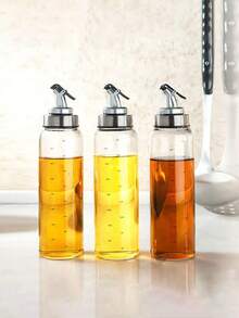 1 pièce, Distributeur d'huile en verre borosilicaté haute qualité, bouteille d'huile d'olive, distributeur de sauce soja et de vinaigre, bidon d'huile en verre haute transparence, bouteille d'huile de cuisine étanche, bidon d'huile, d'épices, de sauce soja, de vinaigre, bouteille d'assaisonnement, distributeur et récipient d'huile en verre pour l'huile d'olive et les huiles alimentaires, ustensiles de cuisine - transparent - Voir 6