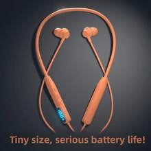 1 Piece Orange Neckband Headphones Wireless Headphones Women Men With LED Battery Display Long Battery Life Wireless Earbuds Portable Headphones Ergonomic Soft Comfortable Silicone Neckband Design Lightweight Compact Build Easy-Control Buttons 5.4 Connectivity Fast Type-C Charging High-Quality Audio Noise Function Compatible With IOS Android Smartphones Laptops Sleek Modern Stylish LED Display Headphones Noise Reduction Earbuds Daily Commute Gym Workout Office Use Outdoor Activities Travel Family Members New Year Celebration Present Valentine's Day Him Her Hot Thanksgiving Idea Must-Have Portable Audio Device On--Go Lifestyle - 橘色 - 查看 2