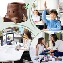 Pen Holder for Desk - Large Capacity Organizer Desktop Stationery Pencil Holder Paintbrush Dried Flowers Storage for School Bookshelf Study Room Bedroom Vanity Men Women - Como imagen - Ver 4