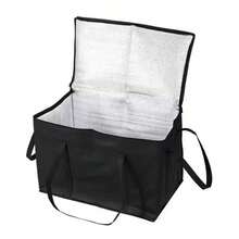 1pc Large Capacity Insulated Delivery Bag, 3-Layer Design, Durable Aluminum Foil Lining, Lightweight & Durable Zipper (Avoid Direct Contact With Food), Keeps Food Warm/Cold For Hours, Soft Cooler Bag