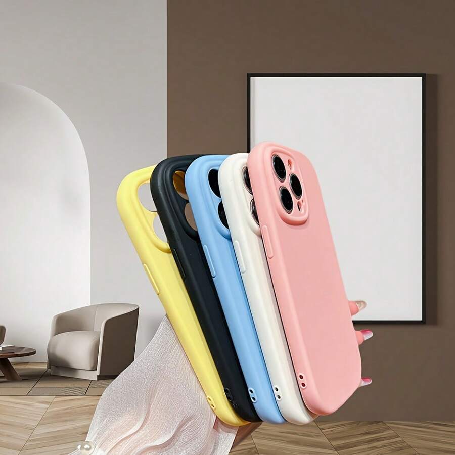 Funda a prueba de golpes de borde suave y moderna - Una funda protectora gruesa de color sólido simple diseñada para iPhone 15 Pro Max, 14, 13, 12 y 11 en la parte trasera del teléfono. Esta funda a prueba de golpes es un compañero confiable para tu teléfono. Esta funda a prueba de golpes es un compañero confiable para tu teléfono. - 1 pieza - Ver 1